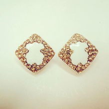 韩国满钻闪钻动物方形气质夸张款耳钉 高端精品饰品批发指南